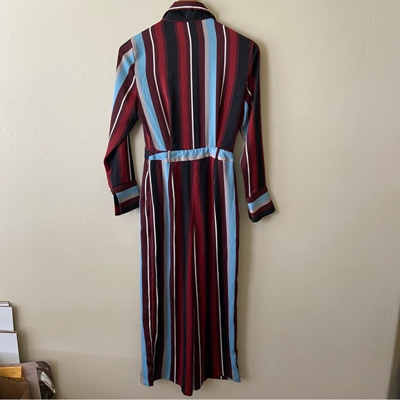 NEW TOPSHOP Striped Midi Jumpsuit Business Casual Straight Leg Ankle Pant 2 - Picture 9 of 9